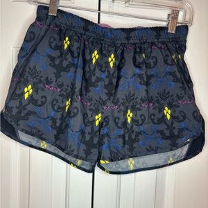 Lucy Women's Athletic Shorts with Blue and Yellow Pattern
